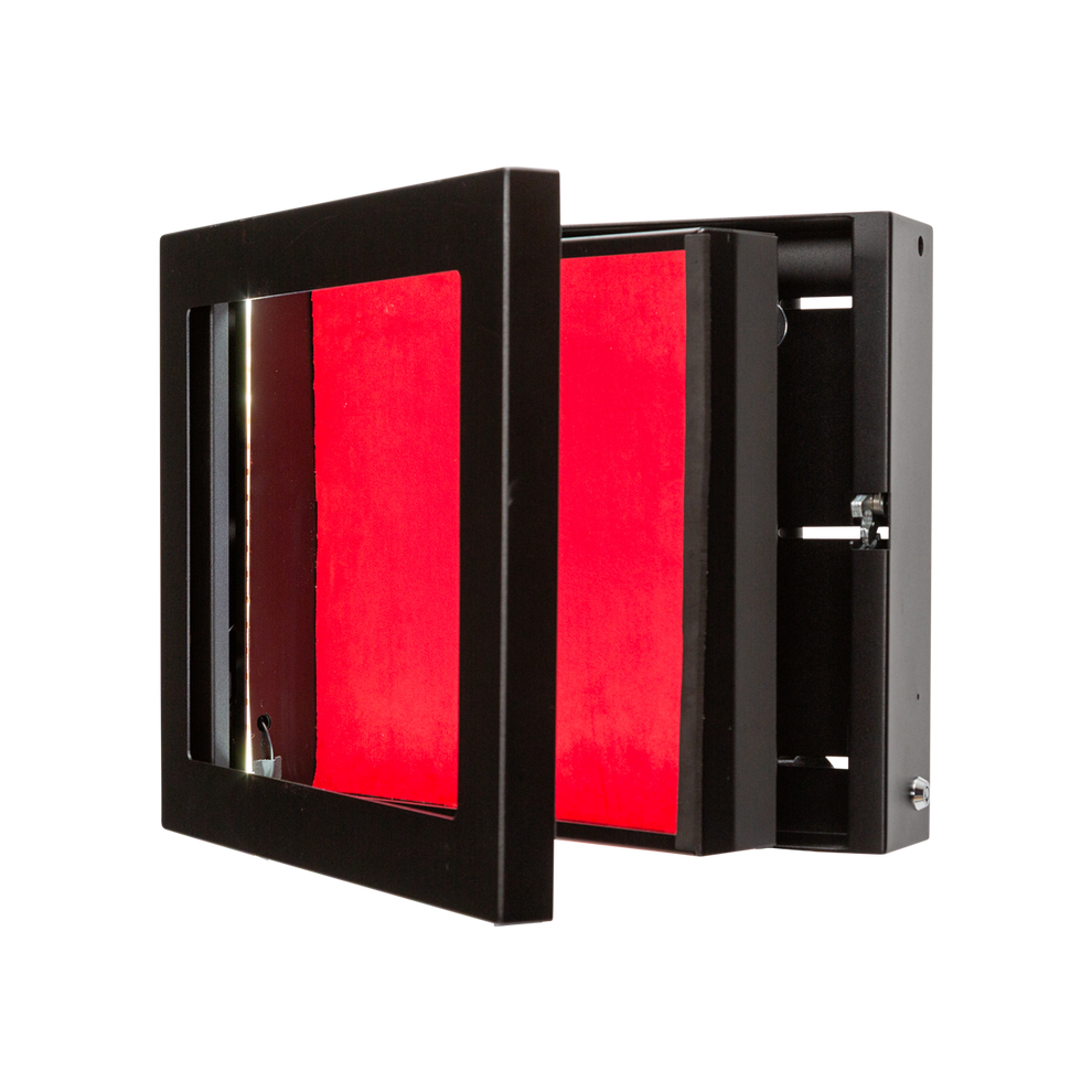 Locking display case provides clear viewing panels, with Ultra Security ...